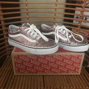 Pink sparkly Old Skool Chunky Vans size 7.5